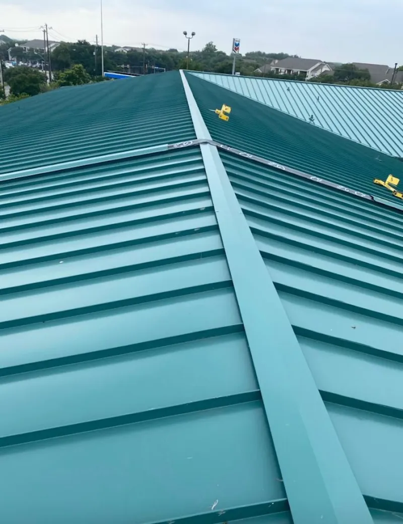 Green commercial metal roof ridge and valley for Metal Roof Repair in Slidell